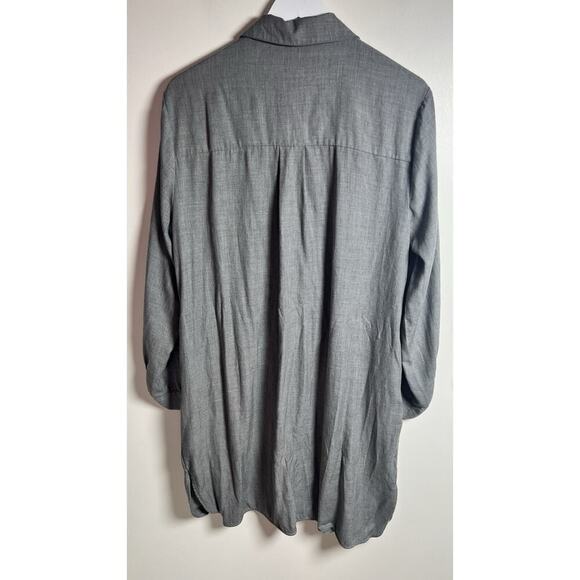 Frank And Oak Size Large Minimalist Black Chambray Career Button‎ Up Shirt Dress - Picture 2 of 9